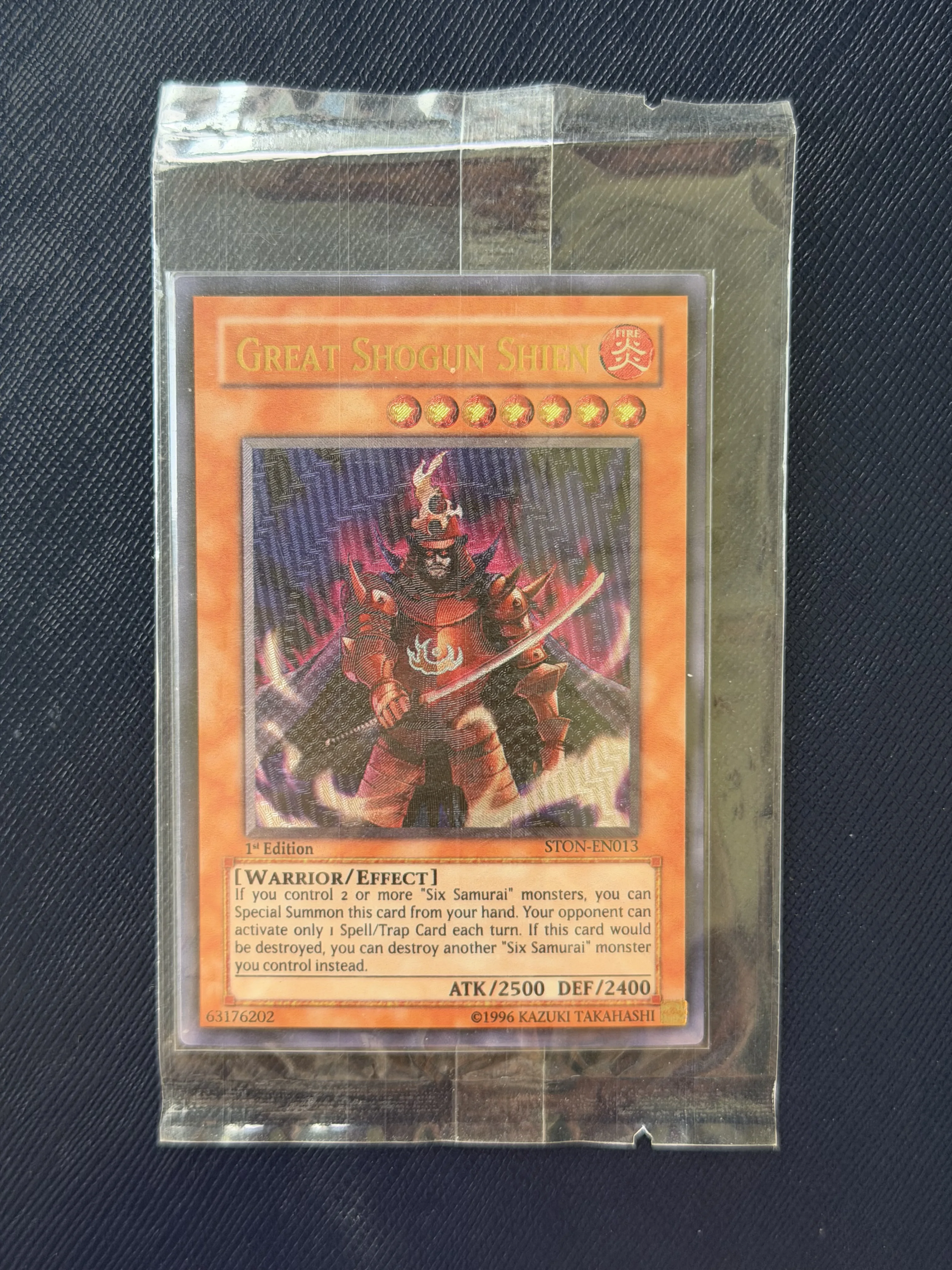 

Yu-Gi-Oh! DIY Custom Card Great Shogun Shien STON-EN013 1st Edition Holographic Collectible Gift for Anime Fans Kids TCG Players