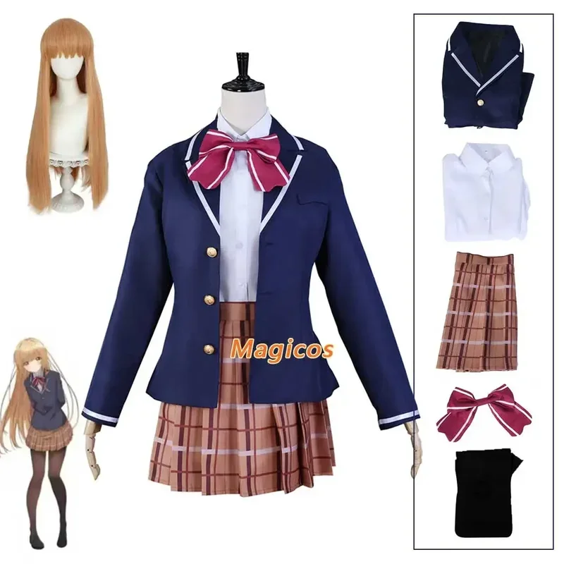 FC6Anime The Angel Next Door Spoils Me Rotten Shiina Mahiru Cosplay Costume Wig JK School Uniform Skirt Woman Kawaii Campus@FC8！