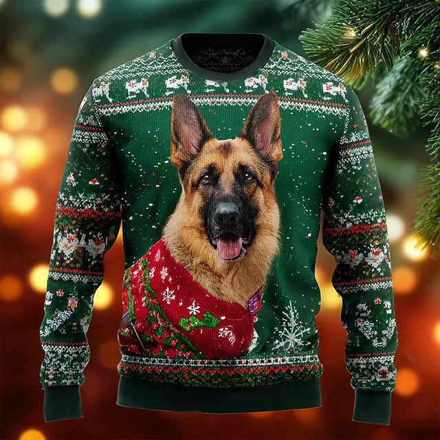 عيد الميلاد لطيف الحيوانات الهيب هوب طباعة سترة قبيحة للرجال النساء جديد كلاب أليفة البلوز البلوز عيد الميلاد موضة الأسرة حفلة هدية #1