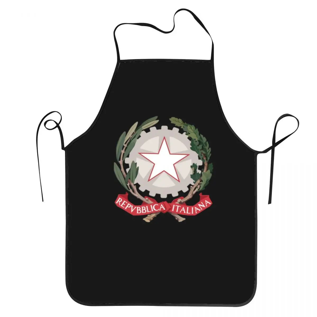 Funny Emblem Of Italy Bib Aprons Men Women Unisex Kitchen Chef Italian Republic Tablier Cuisine for Cooking Baking Gardening