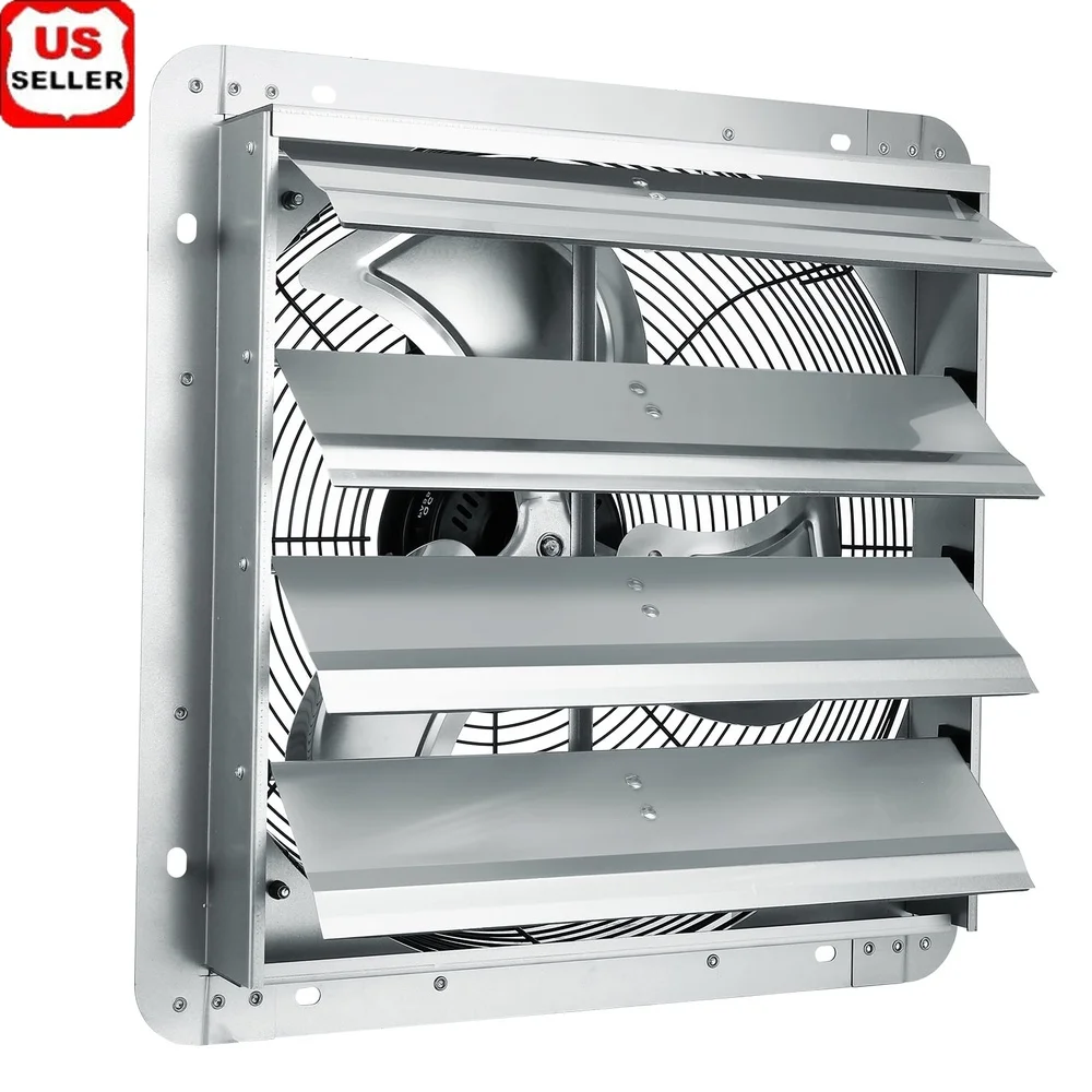 16 inch sluiter afzuigventilator 2000 CFM wandgemonteerde wisselstroommotor zolderkassen garages efficiënte luchtcirculatie stof water