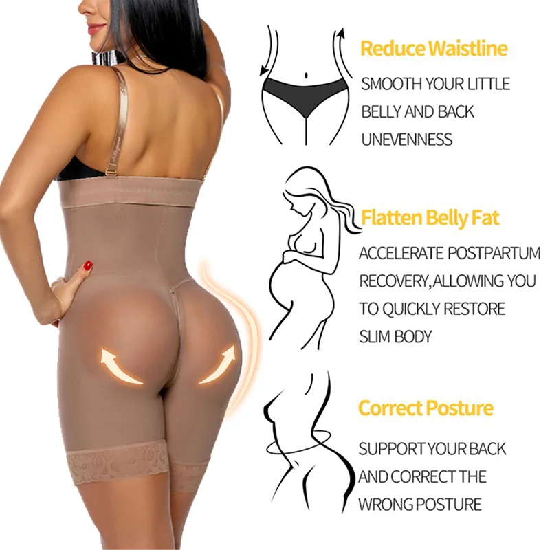 Fajas Colombianas Postpartum Girdles Reducers Body Shaper Women Slimming Sheath Tummy Control Underwear Hip Lifting Shapewear