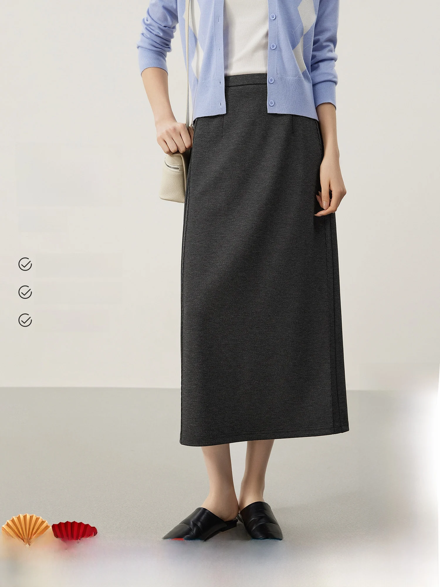 

Юбка Mijia High Quali Ele с прямыми штанинами, женская, двусторонняя, с декоративной строчкой, эластичная талия, полиэстер