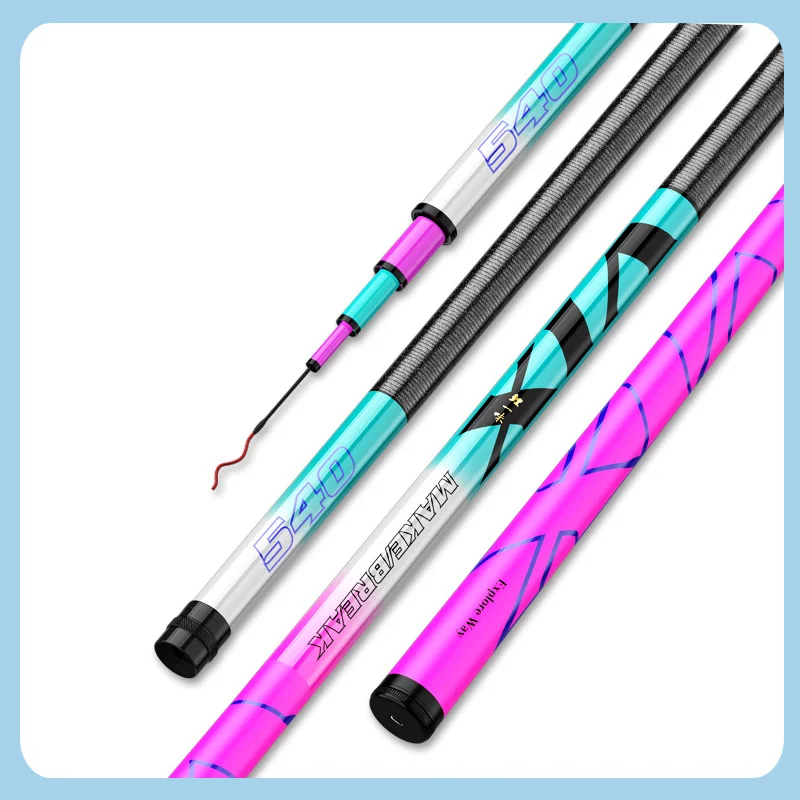 

Power Hand Stick 5H 6H Ultralight Fishing Rod High Carbon Stream Rod Sea Rock Lure Rod 3.6-10m Fishing Cane Fishing Equipment