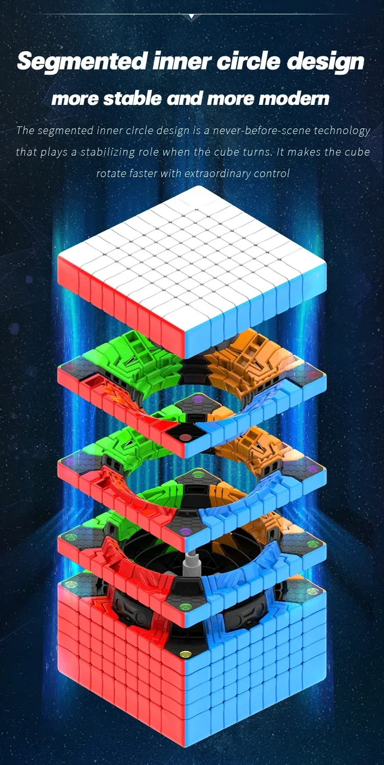 [Picube] DianSheng 9 M Cubo Mágico Magnético de Velocidade Stickerless Profissional Fidget Toys DianSheng Galaxy 9x9 M Cubo Mágico Quebra-cabeça