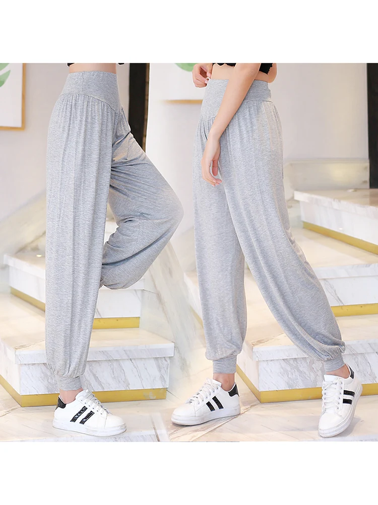 Women's Yoga Pants Modal Drape Dance Pants Summer Loose Wide LegSportswear Casual Trousers High Waist Flattering Dance Pants