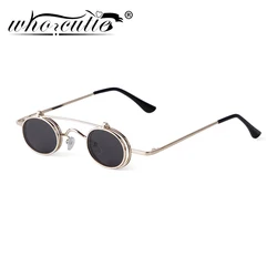 Vintage Hip Hop Red Small Round Sunglasses Women Brand Design Funny Steampunk Shades Eyewear Metal Oval Circle Sun Glasses UV400