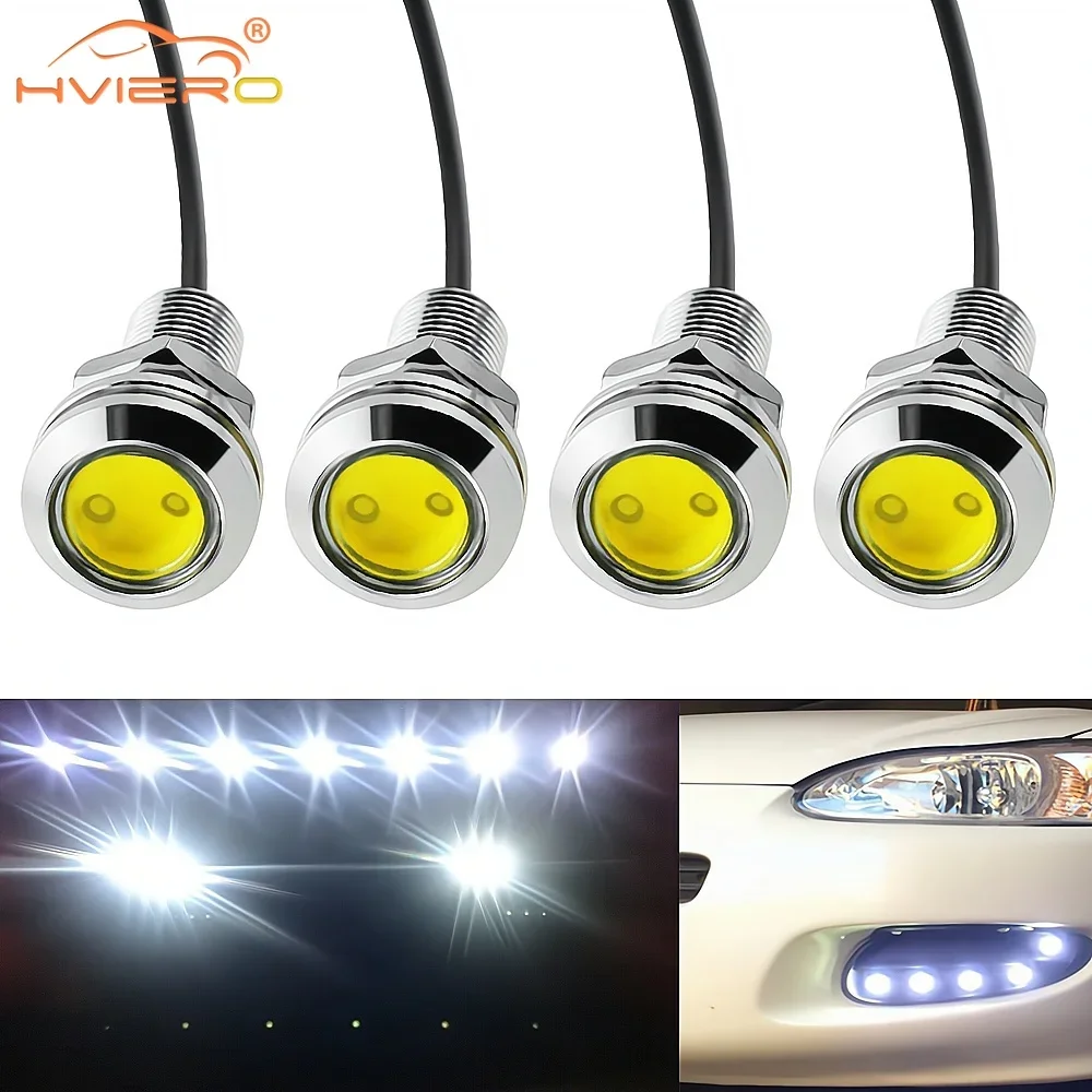 

4pcs 18mm Auto DRL12V Led Eagle Eye Silver Shell Bulb DayTime Running Turn Signal Lights Backup Reversing Parking Lamp Fog Light