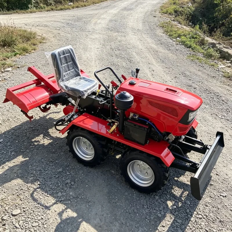 Customized Tractor rotary tiller, upgraded heavy-duty four-wheel rotary tiller, high-power efficient farm ploughing machine