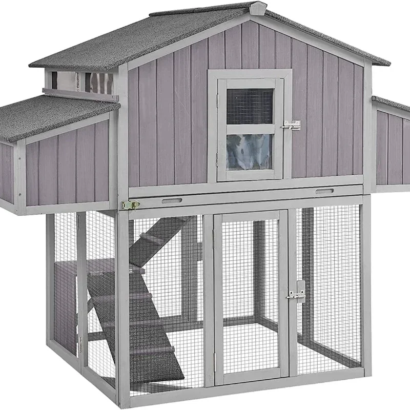 

Hot salesFolding Smart Chicken Coop Easy to Set Up by Few Steps Wooden Poultry Cage with Large Nesting Box