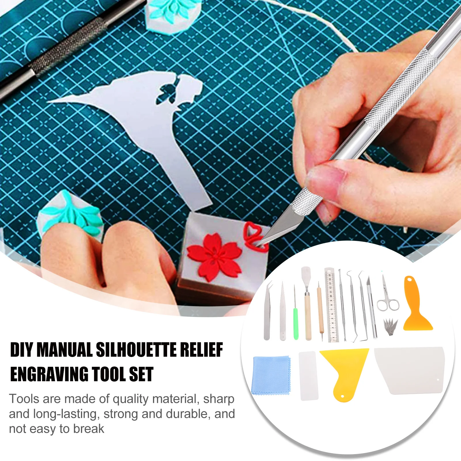 

21Pcs Vinyl Weeding Tool Kit Precision Craft Carving DIY Handmade Hobby Knives Set for Vinyl Paper Cutting Weeding Supplies