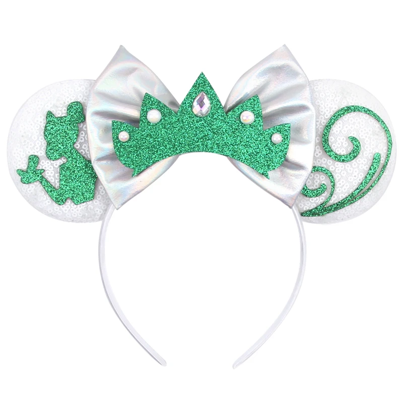 New Glitter Crown Hairband Girls Princess Party Headwear Sequins Mouse Ears Bow Headband Hair Accessories Kids Boutique Mujer