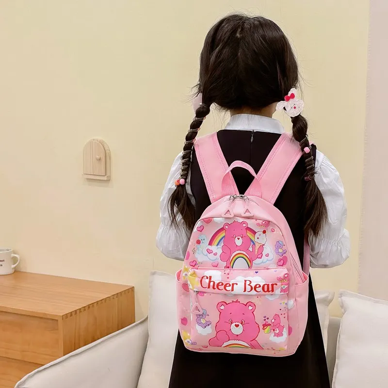 New Cartoon Animation Care Bears Children\'s Backpack Cute Fashion Zipper Schoolbag Kawaii Kindergarten Knapsack Storage Bag