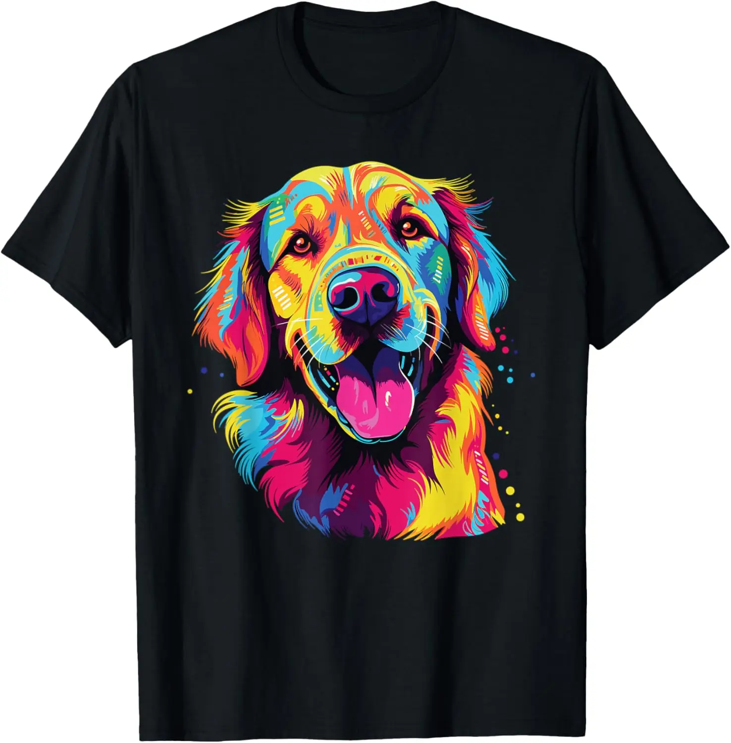 

Watercolor Colorful Golden Retriever Dog T-Shirt