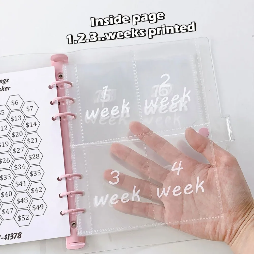

Save Money 52 Week Savings Challenge with 13 Sheet Inner Large Capacity Money Collection Book Office Stationery Waterproof