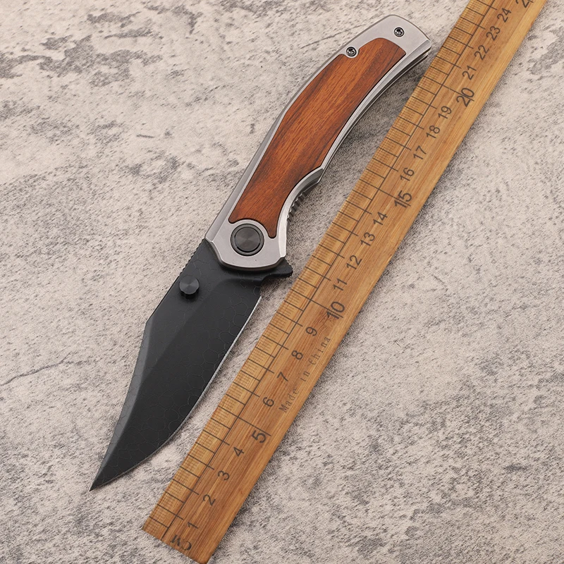 

Titanium alloy handle high carbon dragon pattern steel+DLC treatment camping survival pocket fruit collection EDC folding knife