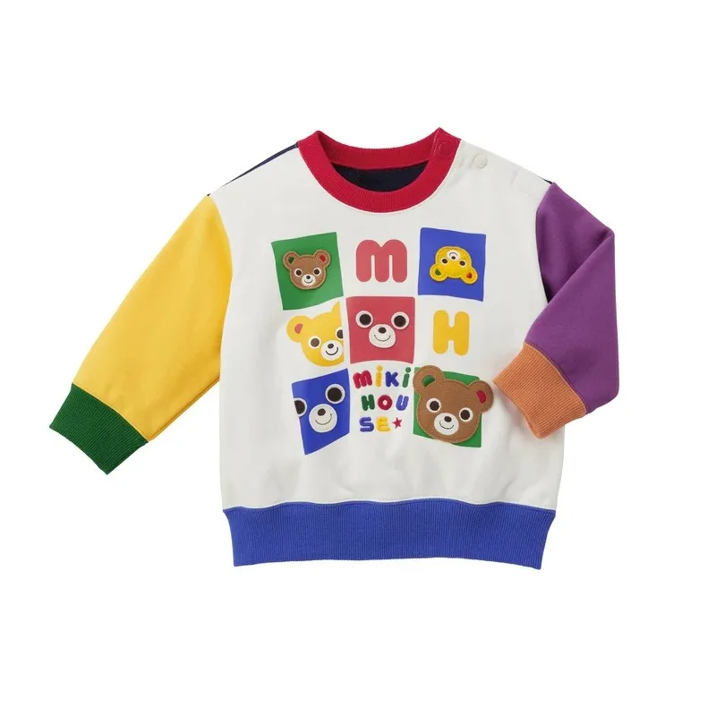 New Boy Hoodies Autumn Clothes for Boys  Cartoon Letter Color Blocked Hoodie Baby Girl Sweatshirt Kids Clothes Girls Pullovers