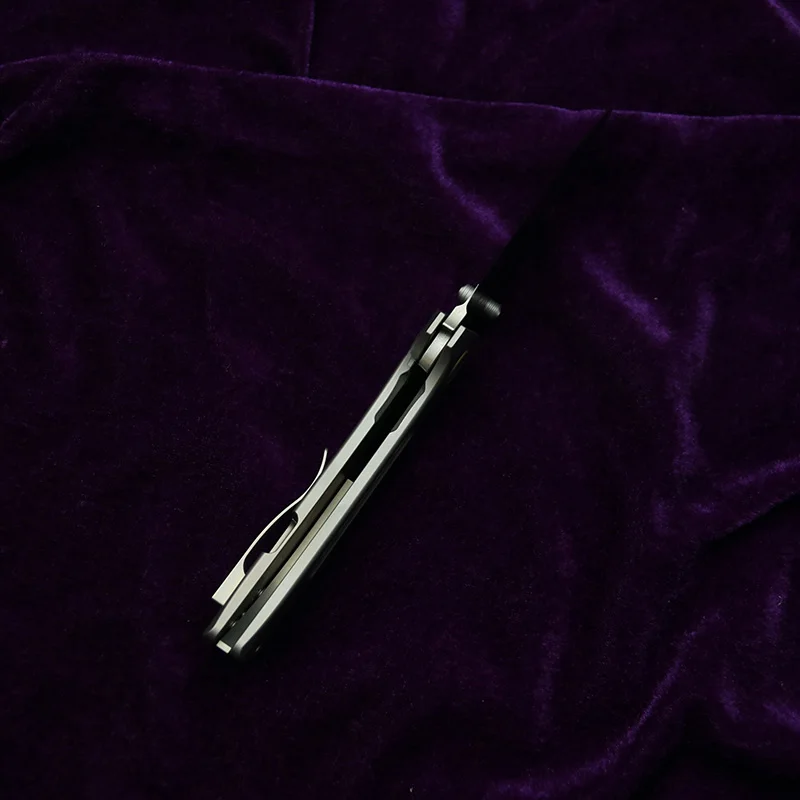 LEMIFSHE personalizado nueva hoja Real D2 mango de titanio rodamientos de cerámica herramienta EDC de bolsillo cuchillo plegable para acampar al aire libre