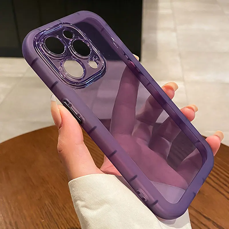 Funda de teléfono transparente con parachoques de silicona a prueba de golpes para iPhone 16 15 14 13 12 11 Pro Max XR X XS 7 8 Plus, funda transparente suave