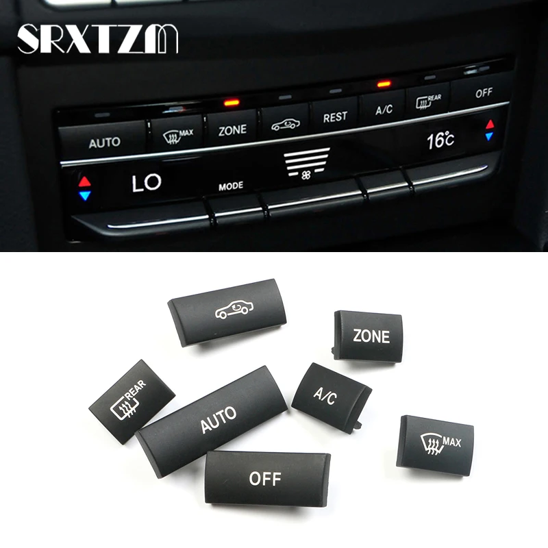 Car Central Console AC Air Conditioner Key Button Sequin Trim Cover For Mercedes BENZ E W212 E200 E260L E300 E350 2011-2016