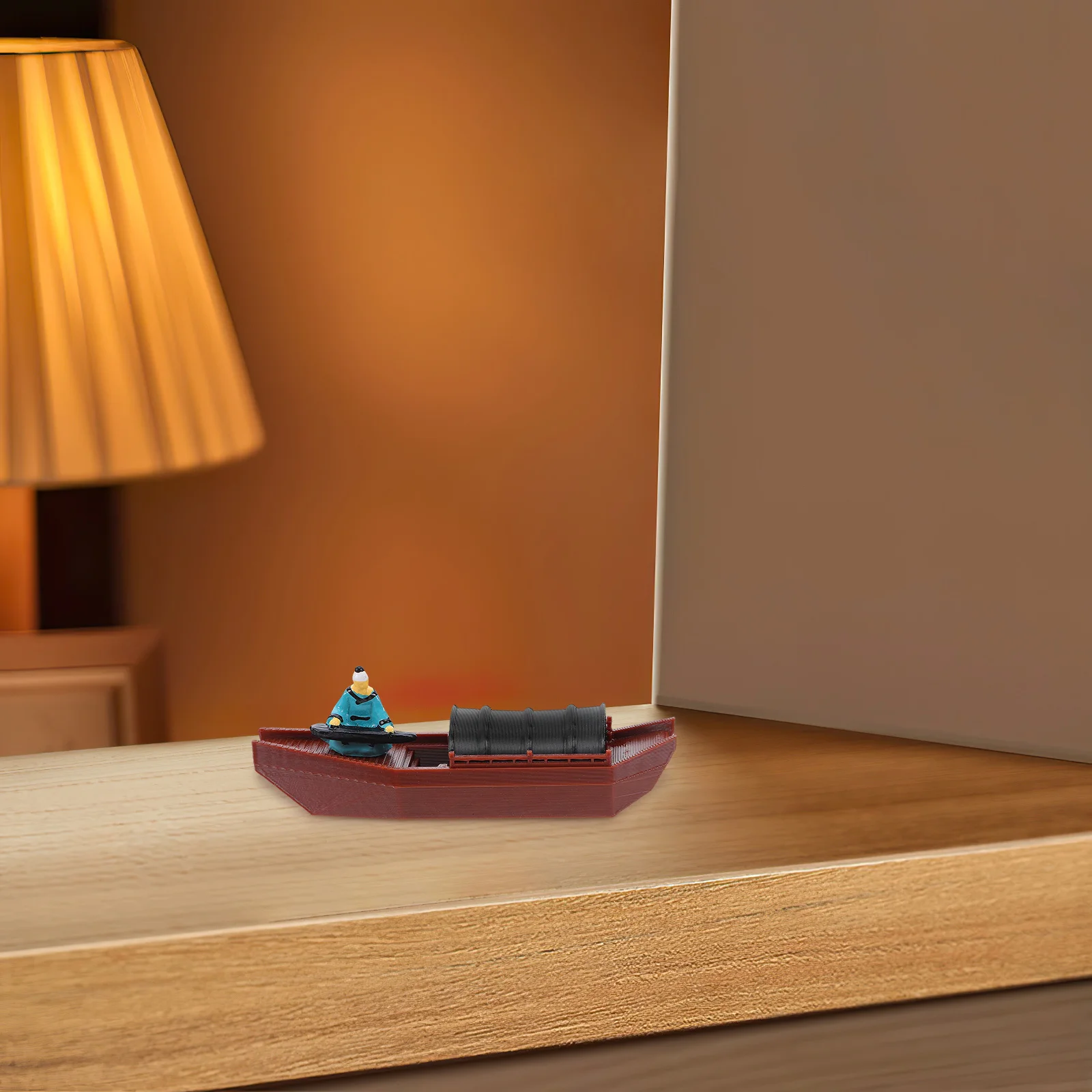 

1Set Miniature Chinese Wupeng Boat Ornament Traditional Craft for Desktop Office Living Room Micro Landscape Decoration