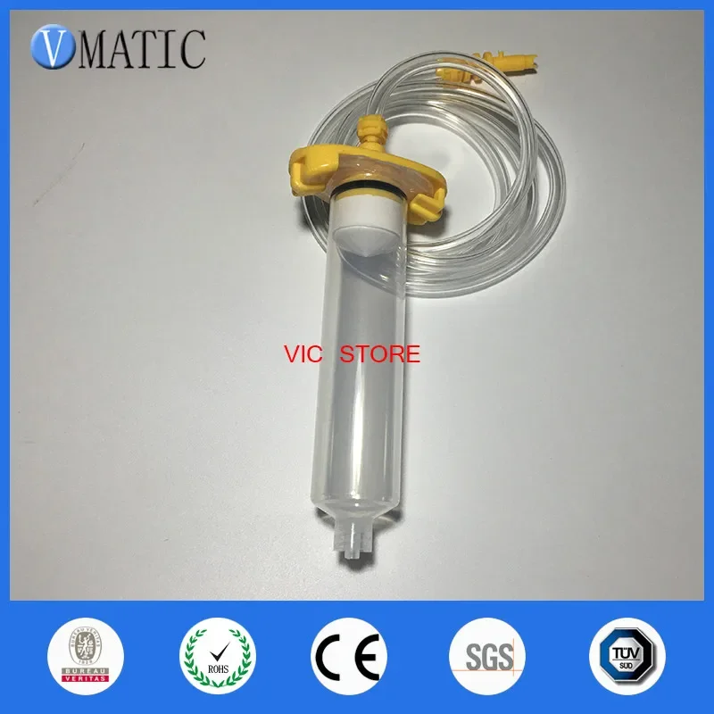 Free Shipping Glue Dispenser Dispensing 55cc/ml Pneumatic Syringe Barrel Valve Adapter With Cartridge Piston