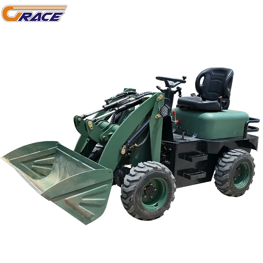 الجملة جرافة انزلاقية صغيرة مع 4 في 1 وكيل توظيف دلو Minicargador كفاءة تشغيل عالية جرافة انزلاقية التوجيه