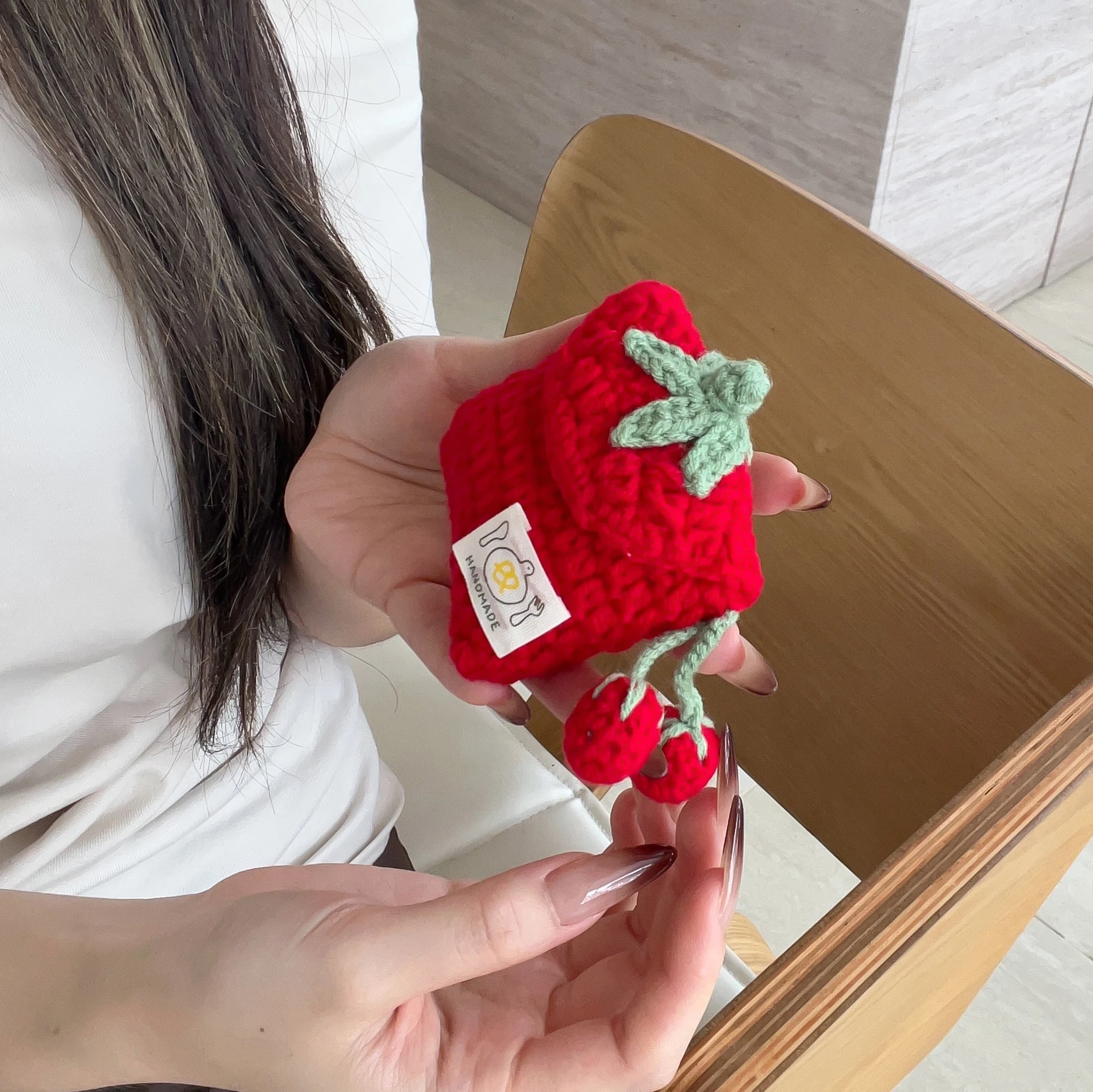 Earphone Case for  Airpods 4 3 2 1 Pro 3 2 Ins Plush Knitted Strawberry   Anti-drop Protective Cover Cute  Headphone Accessories