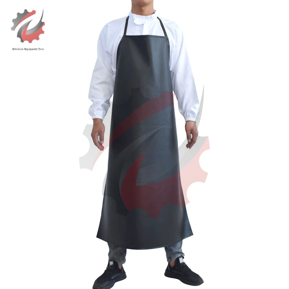 

PVC Leather Welded Apron Waterproof Anti-fouling Oil-proof Wear-resistant Industrial Apron Anti Scalding Apron Black Brown