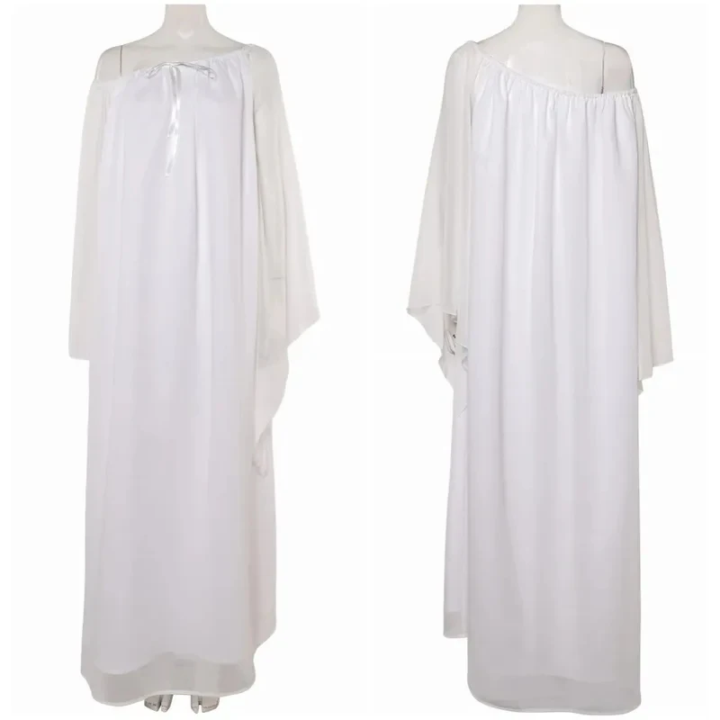

A,5'v/Padme Cosplay Amidala White Dress Sleepwear Roleplay Pajamas Nightgown Costume Robe Women Halloween Carnival Par5,j'8.k/4\
