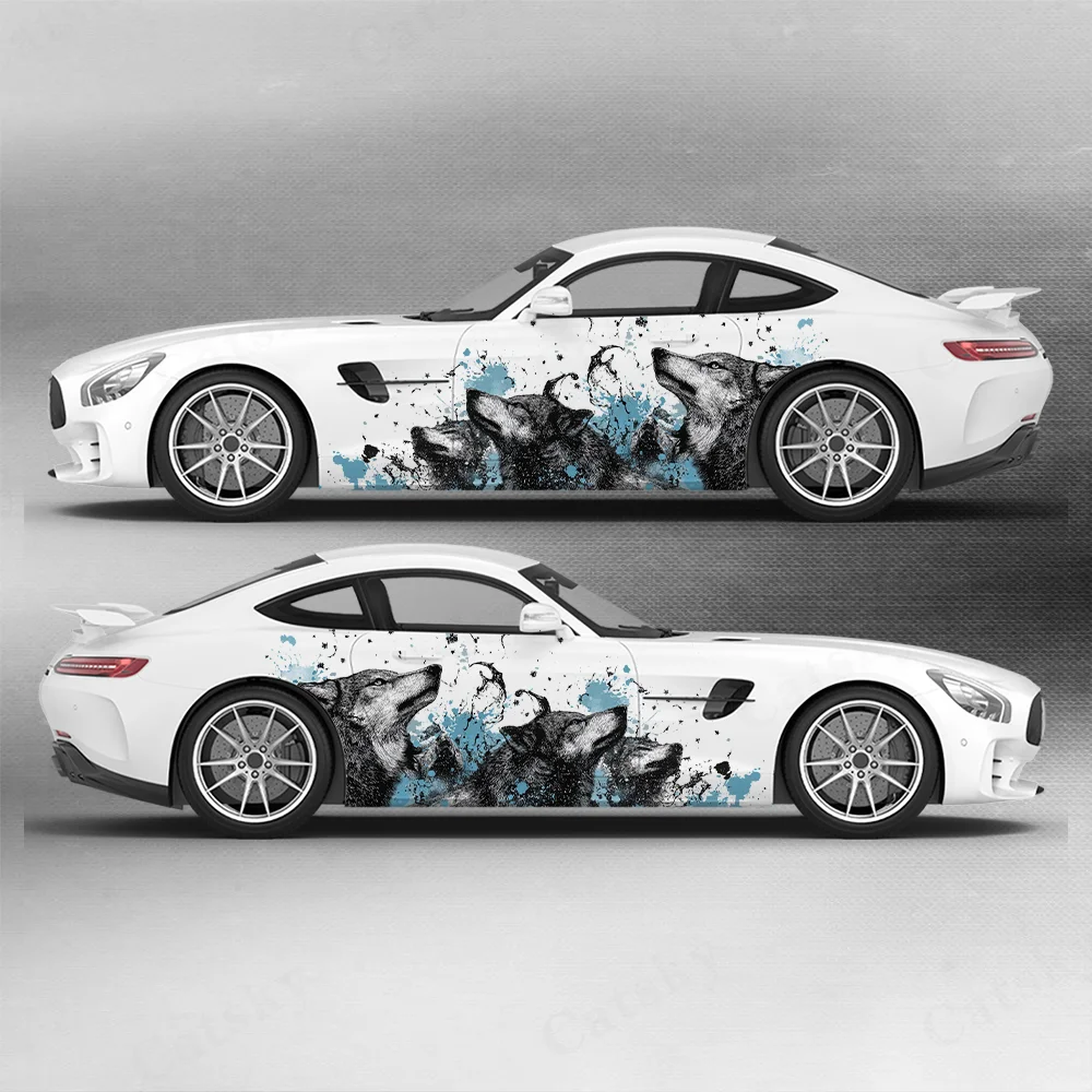 

Starry Night Wolf Pack Star Car Vinyl Wraps Decal PVC Anti Scratch Sticker Suitable for Trucks SUV Decor Auto Accessories Gift