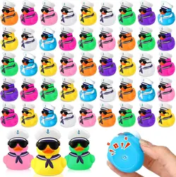 Cruise Duck Bulk with Sunglasses Set Mini Sailing Rubber Duck Summer Cruise Ship Toy Squeaky Duck Bath Toy Duckfor BirthdayFavor