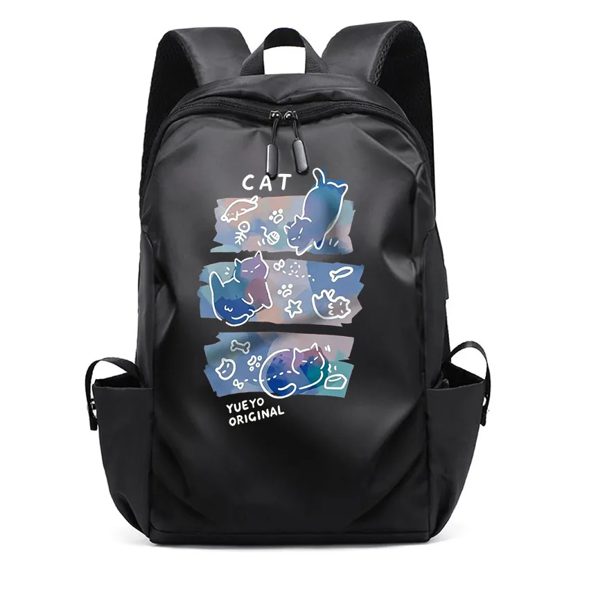 

Многофункциональный рюкзак для ноутбука, унисекс, сумка для ноутбука, водонепроницаемая сумка для компьютера, забавный рюкзак в японском стиле с принтом озорного кота для мальчиков и девочек