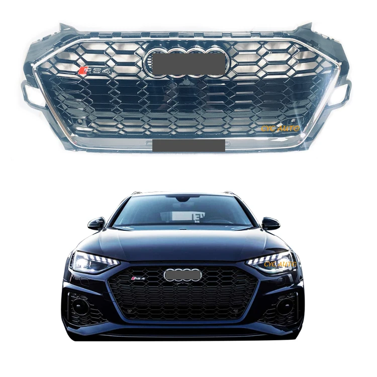 Car A4 Tuning Grille For   Front  Honeycomb Mesh RS4 Radiator 2019 2020 2021