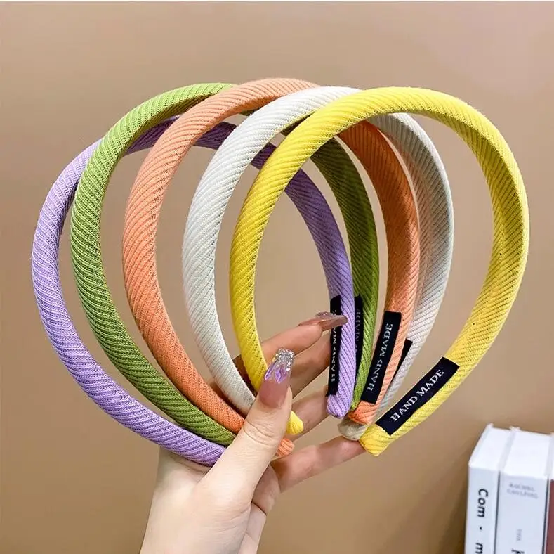 Girl Hairband Children\'s Headband Candy Color Cloth Hair Scrunchie Head Hoop Ties Hair Accessories Head Wrap Tiara