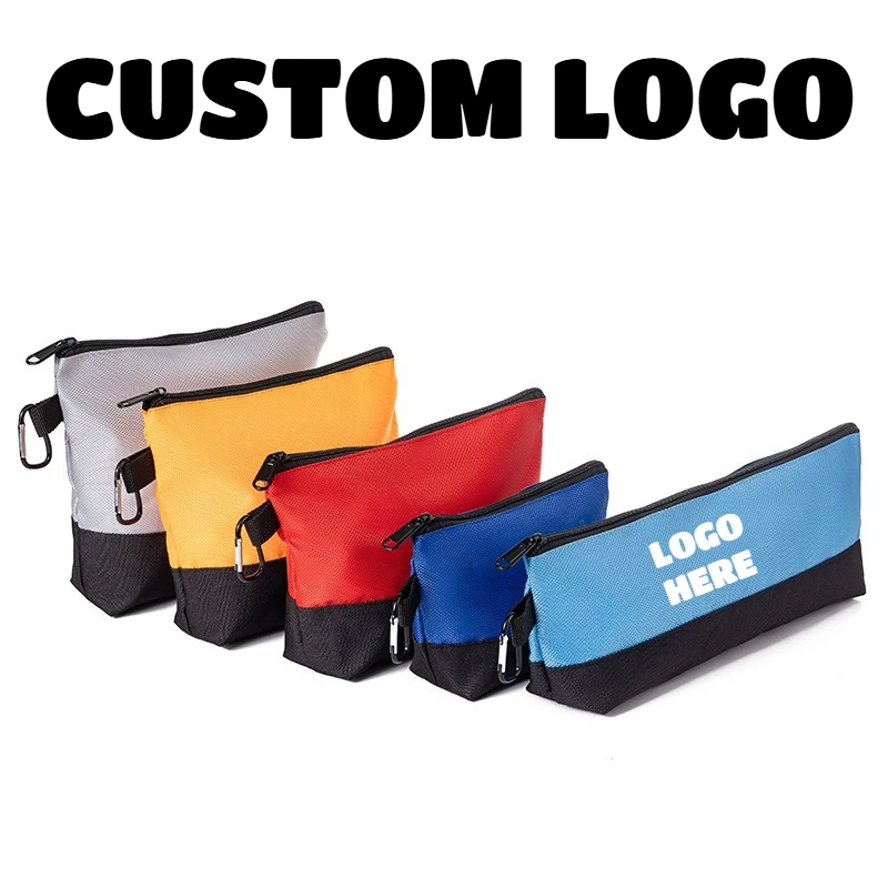 Custom Print Logo Multi-functional Multi-Size Tool Storage Bag Durable with Carabiner Zipper Pouch Nylon Hardware Organizer