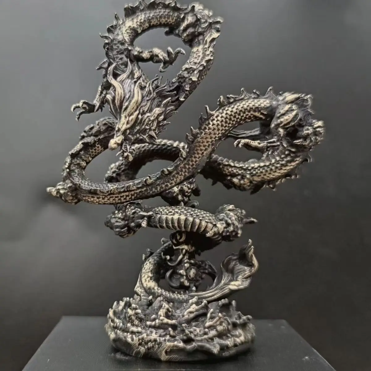 

Pure Copper Dragon Figurine Chinese Style High-Grade Craft Creative Home Decor Ornament Brass Dragon Sculpture