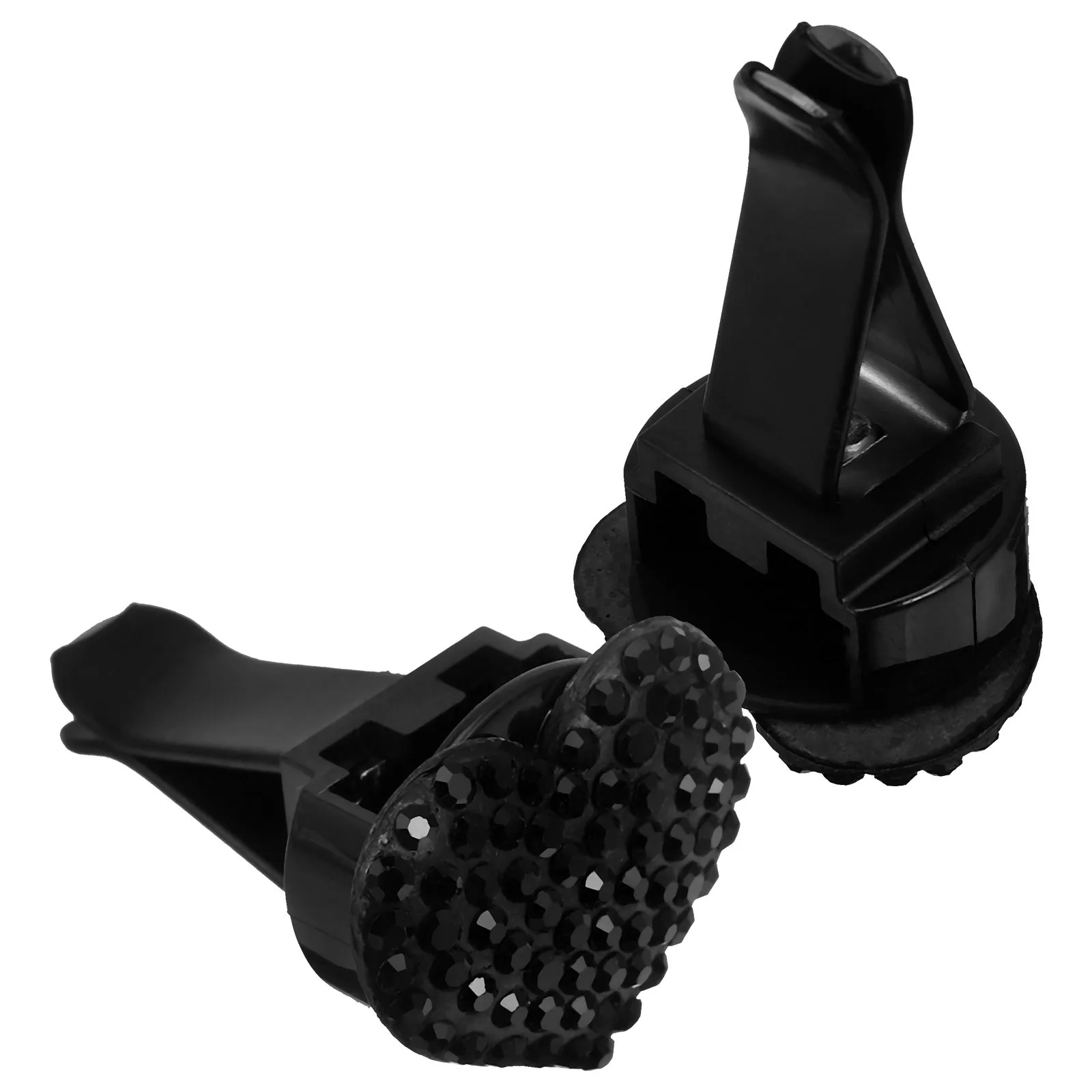 

2pcs Car Air Freshener Vent Clips Heart-Shaped Rhinestone Decorative Car Outlet Clips Aroma Diffuser For Vehicle Interior