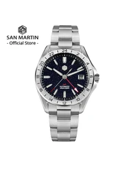 San Martin 39mm Aventurine Gemstone Dial Luxury Men's Watch NH34 GMT Automatic Mechanical Sapphire Waterproof Luminous SN0129