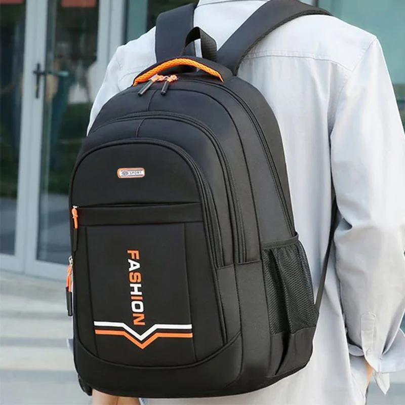 Neutral color backpack for men and women, suitable for students' travel backpack with multiple pockets