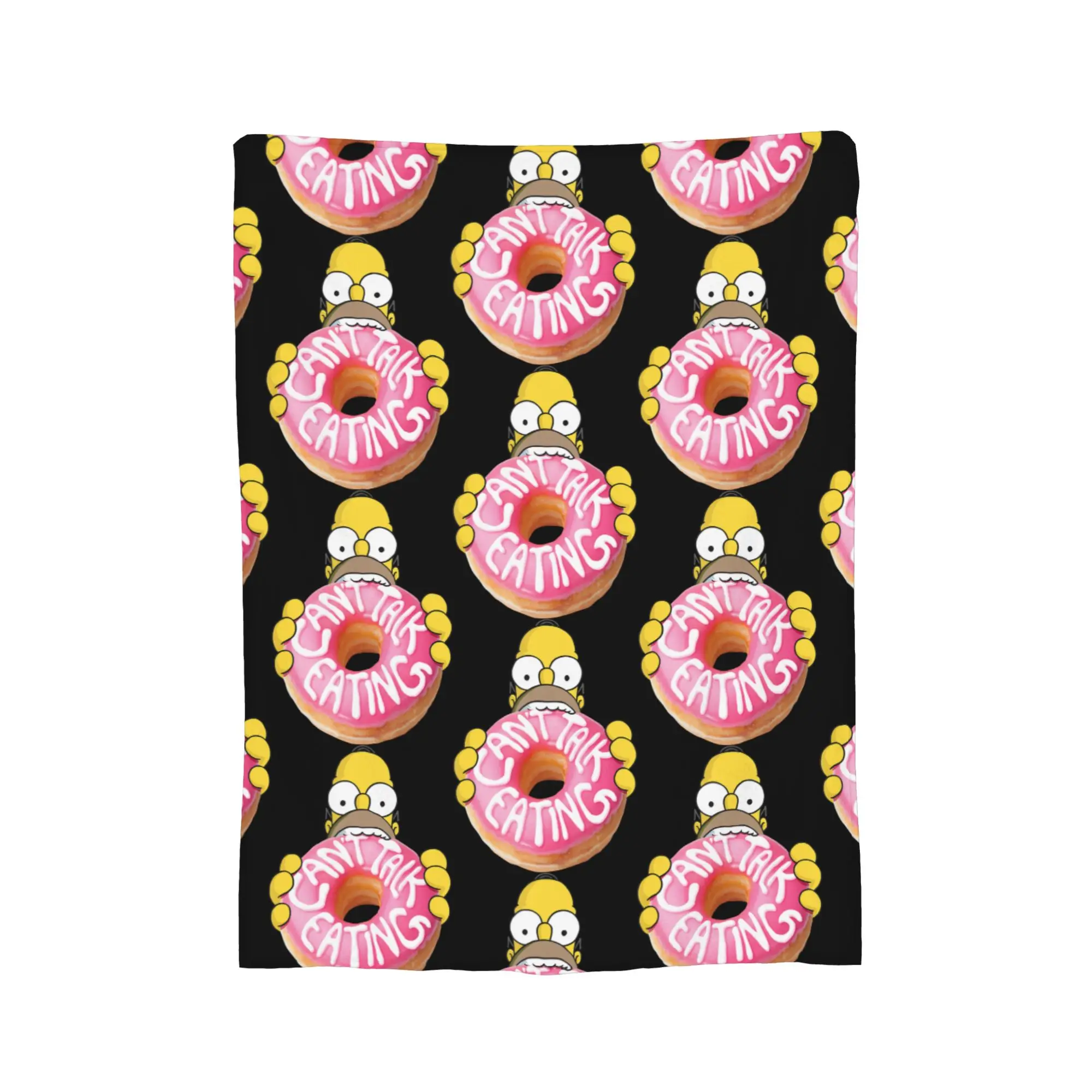 Simpson Homer Can't Talk Eating Donut Blankets Fleece All Season   Super Soft Throw Blankets for Home Bedroom Plush Thin Quilt