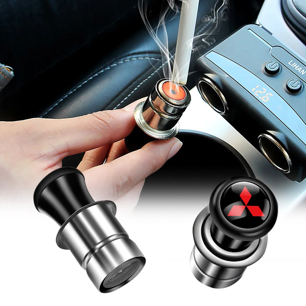 Car Styling Metal Windproof Cigarette Lighter Power Socket Plug Accessories For Mitsubishi Lancer Outlander Pajero l200 Galant