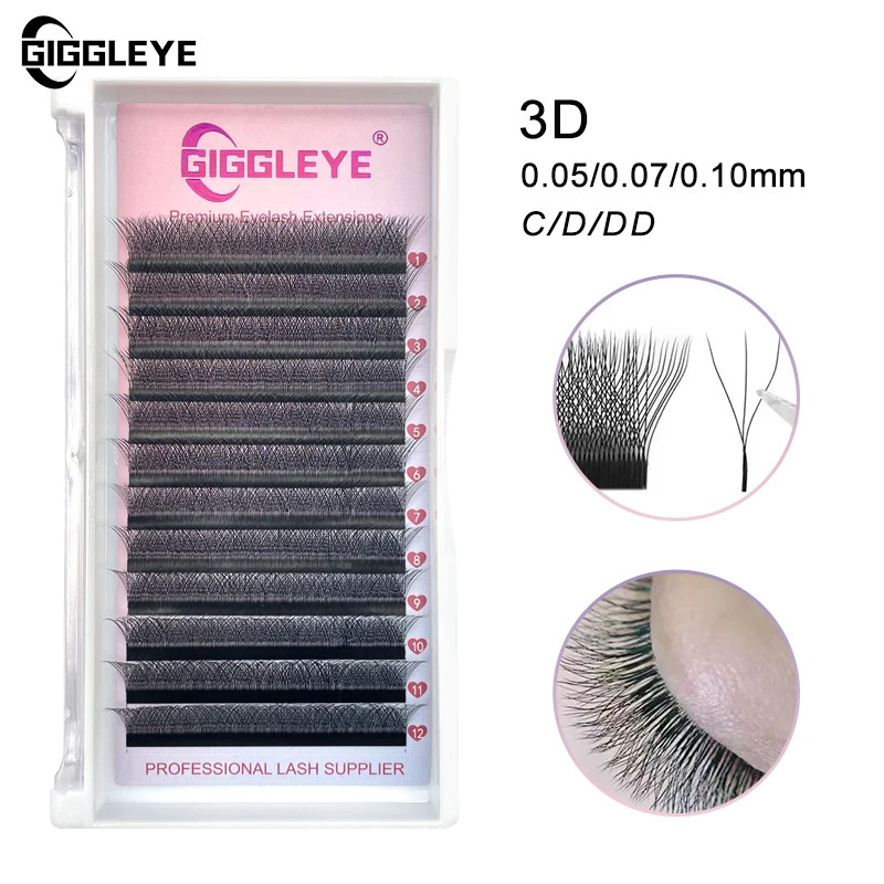 3D W Shape Eyelashes C/D/DD  Cluster Lashes  Premade Russian Volume Fan False Eyelash Extension Supplies Cilia Makeup Tools New