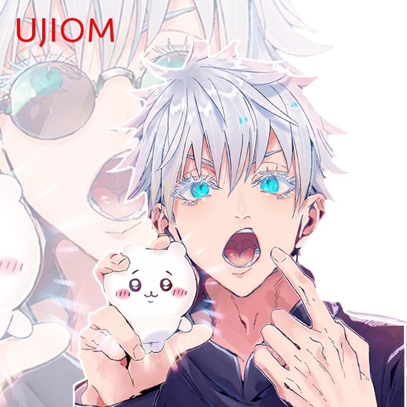 UJIOM 13cm X 11.4cm Satoru Gojo Handsome Wall Stickers Amusing Anime Characters Decals Cool Game Room Wallpapers Dedcoration