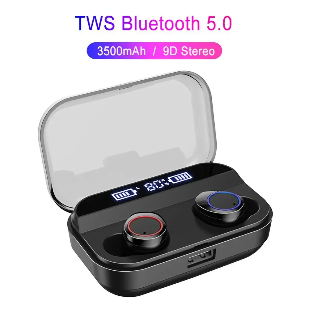 

TWS Wireless Earphone Bluetooth-compatible 5.0 Earphones Touch Control Sport Stereo Cordless Earbuds Headset with Charge Box