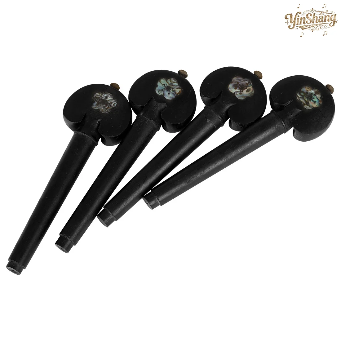 4 قطعة أوتاد سلسلة الأبنوس للتشيلو منحوتة يدويًا أذن البحر قذيفة الكمان ضبط مقبض التشيلو الملحقات #4