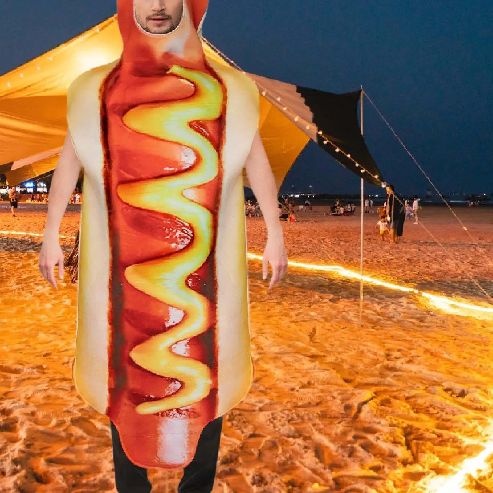 

Hot Dog Costume Reusable Cartoon Prop Decorative Fancy Dress Performance Costume