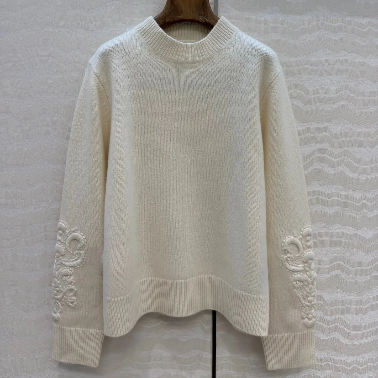 Wool Cashmere Crew Neck Sweater, Fall Winter New Arrival, Minimalist Knit Top