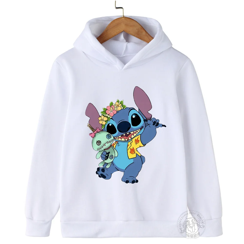 

Kids Cartoon Stitch Hoodies cute Stitch Sweatshirt Long Sleeve Children Clothes Boys Girls Tops 3-14 Years Kids Stitch Hoodies