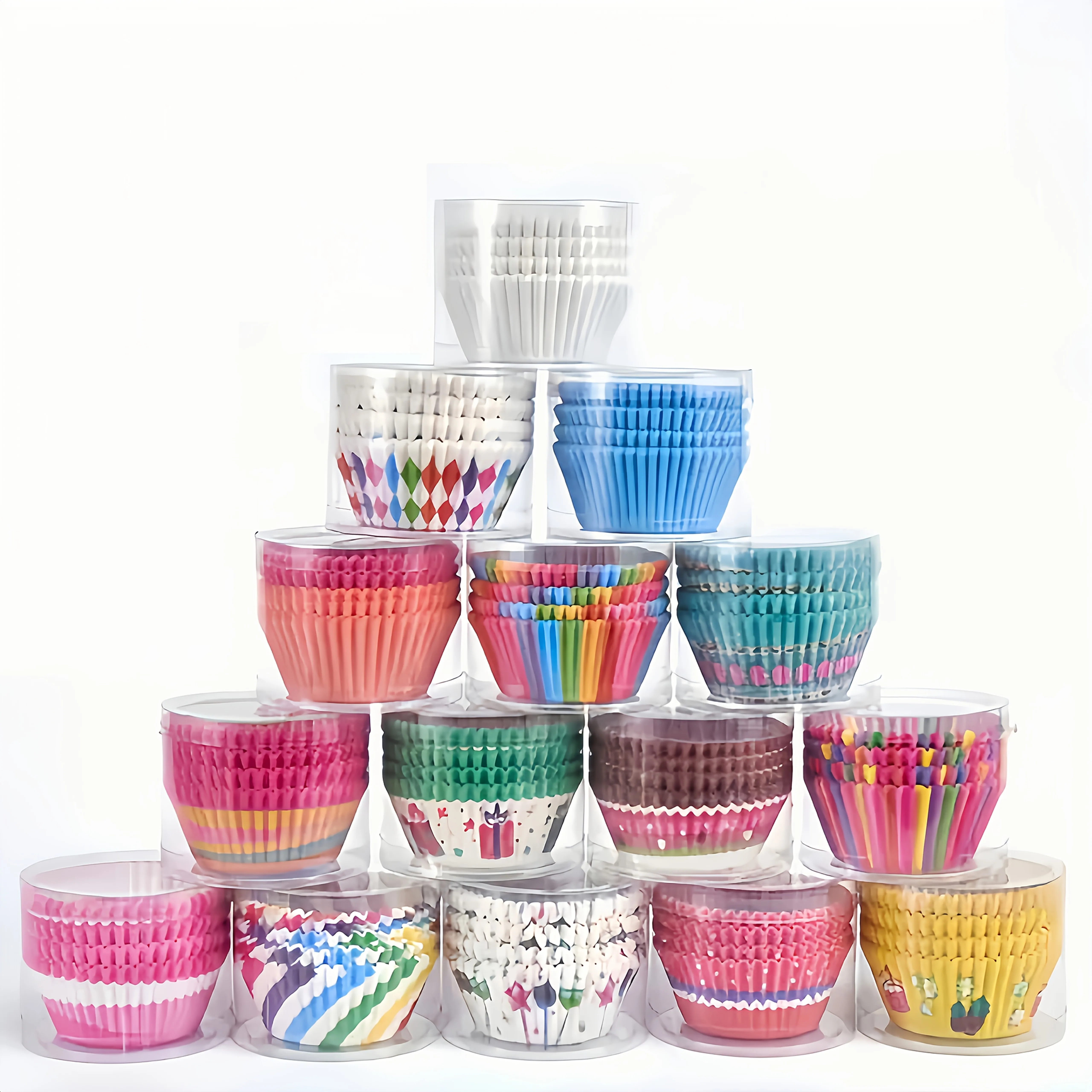 100/200 Colorful Mini Cupcake Liners - Pastel & Vibrant Colors, Durable Cardboard Baking Cups for Birthday Parties random color